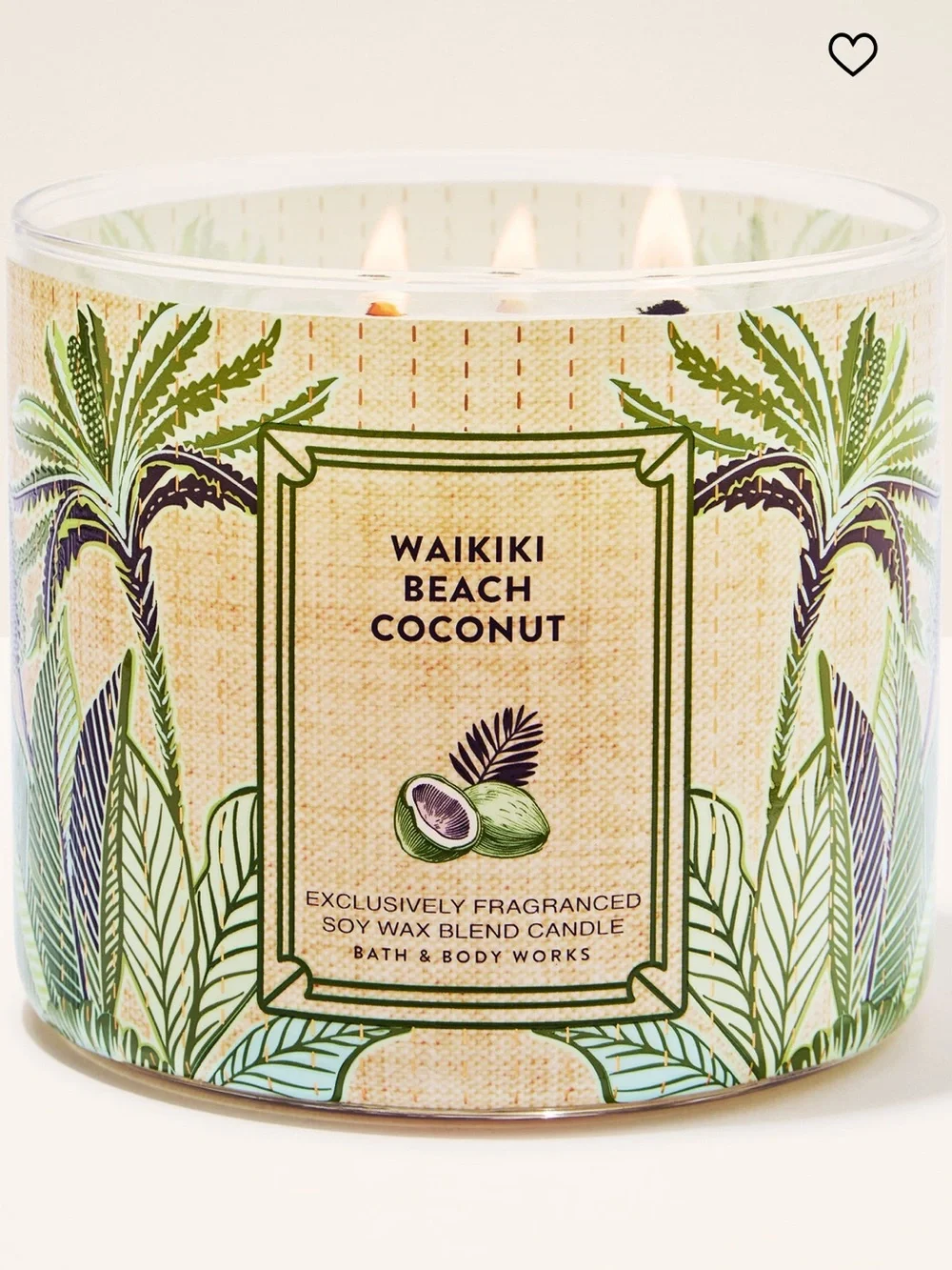 BBW Waikiki Beach Coconut 3 Wick Candle